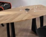 Table haute end acacia massif et metal  - Image 5
