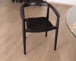 Lot de 4 chaises en teck noir et cordage tressé  - Image 5