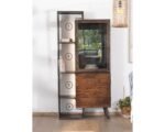 Buffet Vitrine end Boi's acacia Massif et Bois de Récupération avec Éclairage LED - Image 2