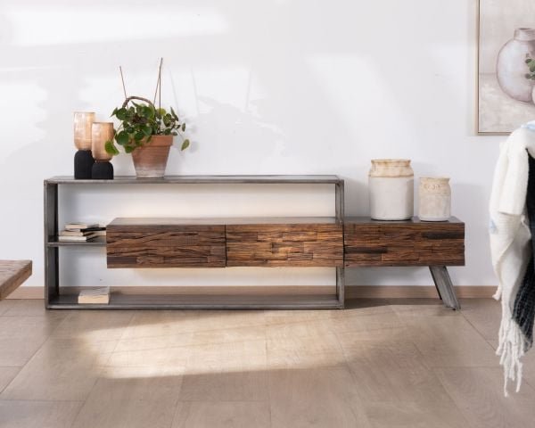 Meuble TV industriel en Meuble TV industriel en