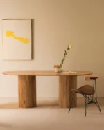 Mesa de Jantar Oval me Madeira