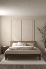 Solid Wood & Rattan Bed  - Image 4