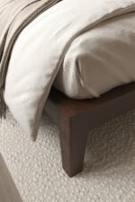 Minimalist Dark Wood & Rattan Bed frame - Image 4