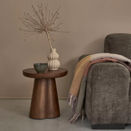 table de salon ronde en bois de