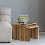 Set of 2 Organic Recycled Side Tables 