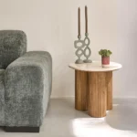 table ronde en bois de manguier