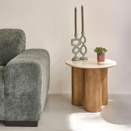 table ronde en bois de manguier