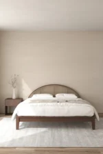 Dark Wood & Rattan Arch bed - Image 2