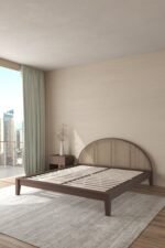 Dark Wood & Rattan Arch bed - Image 3