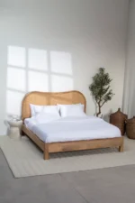 Béryl Rattan Mango Wood Bed - Image 6