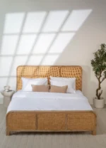 Honorine Rattan Mango Wood Bed - Image 2