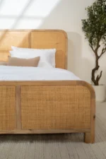 Honorine Rattan Mango Wood Bed - Image 4