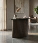 Fluted Wooden Console Table