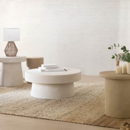 Table basse ciment blanc
