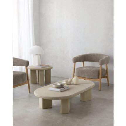 Table basse ovale sable