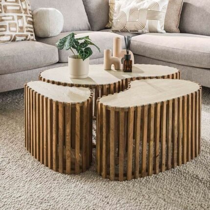 tables basses gigognes en bois de