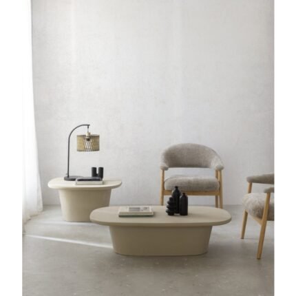 Table ovale microciment sable