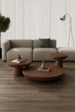 Sculptural Round Coffee Table Set
