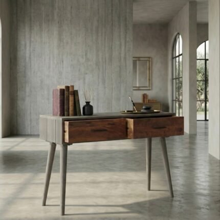 Table console en bois massif de