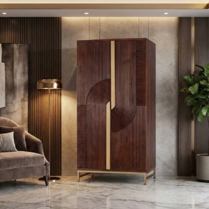 Meuble bar en bois de manguier