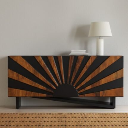 Buffet 3 portes en bois massif de