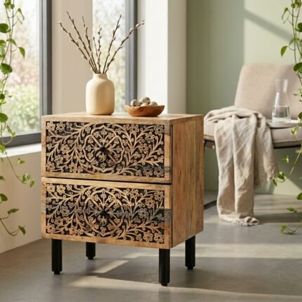 Table de chevet en bois de