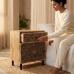 Table de chevet en bois de manguier