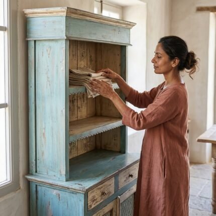 Vintage Blue & Cream Painted