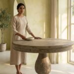 120cm Pedestal Acorn Dining Table - Image 2