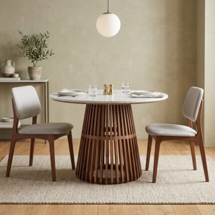 Table à manger ronde en marbre