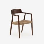 Lot de 4 fauteuils en bois couleur noyer - Image 4
