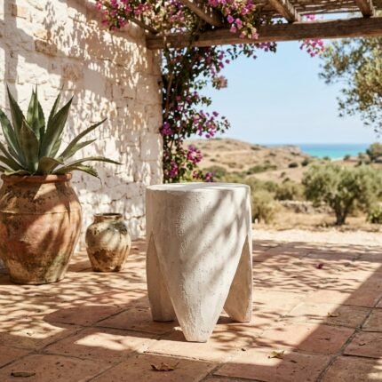 Off White Microconcrete Dining Table