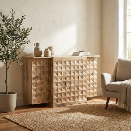 Meuble bar en bois de manguier