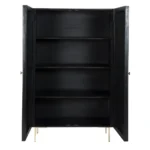 armoire noire gravée en bois - Image 3