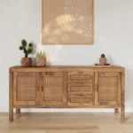 Buffet en cannage en bois