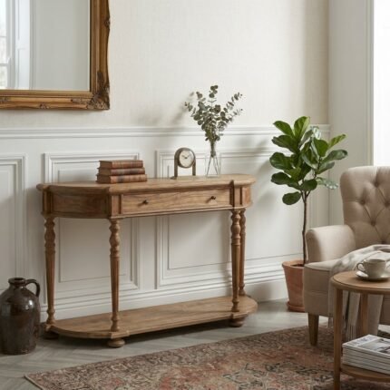 151 cm White Cedar Console Table