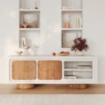 meuble TV en bois et béton