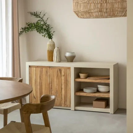 buffet Dalva effet béton bois