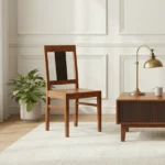 bureau en acacia massif Moon-23 - Image 3