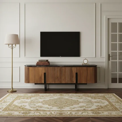 Meuble TV Priti en marbre noir-23