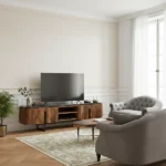 Meuble TV Priti en marbre noir