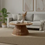 Table basse ronde Priti en bois - Image 6