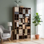 bibliothèque en manguier massif