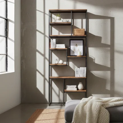 solid mango wood shelving unit