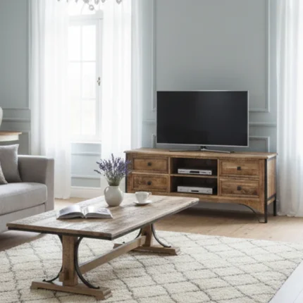 meuble TV en manguier massif-36