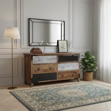 solid mango wood chest of drawers