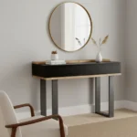 console 3 tiroirs en manguier massif noir - Image 6