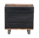 commode 3 tiroirs en manguier massif noir - Image 5