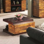 table basse 2 en bois massif en manguier - Image 2