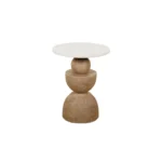 wooden pedestal marble top table - Image 7